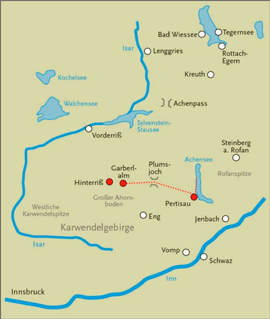 Landkarte der Winterreise von Heinrich Noe