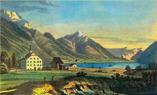 Blick auf F&uuml;rstenhaus in Pertisau mit Achensee im Hintergrund